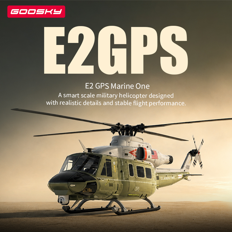 Futaba S-FHSSとバインドして飛ばせる　キャリーケース付き GOOSKY E2（Marine One） GPS搭載バージョンBNF　【日本語説明書付属】