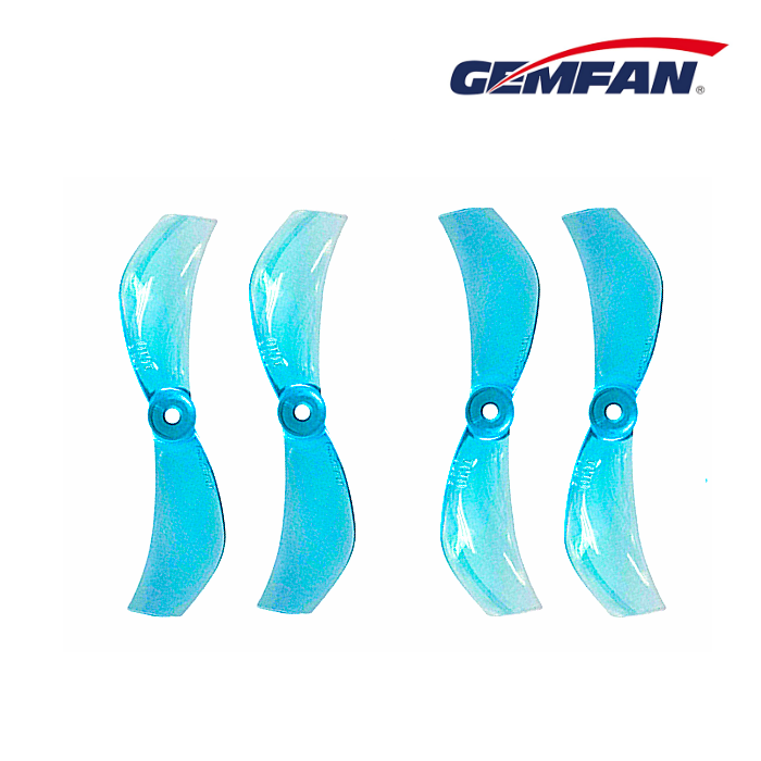 1セル仕様のMOBULA 7に最適！　40mm 2枚プロペラ 1.5mmシャフト用 1台分（クリアブルー）