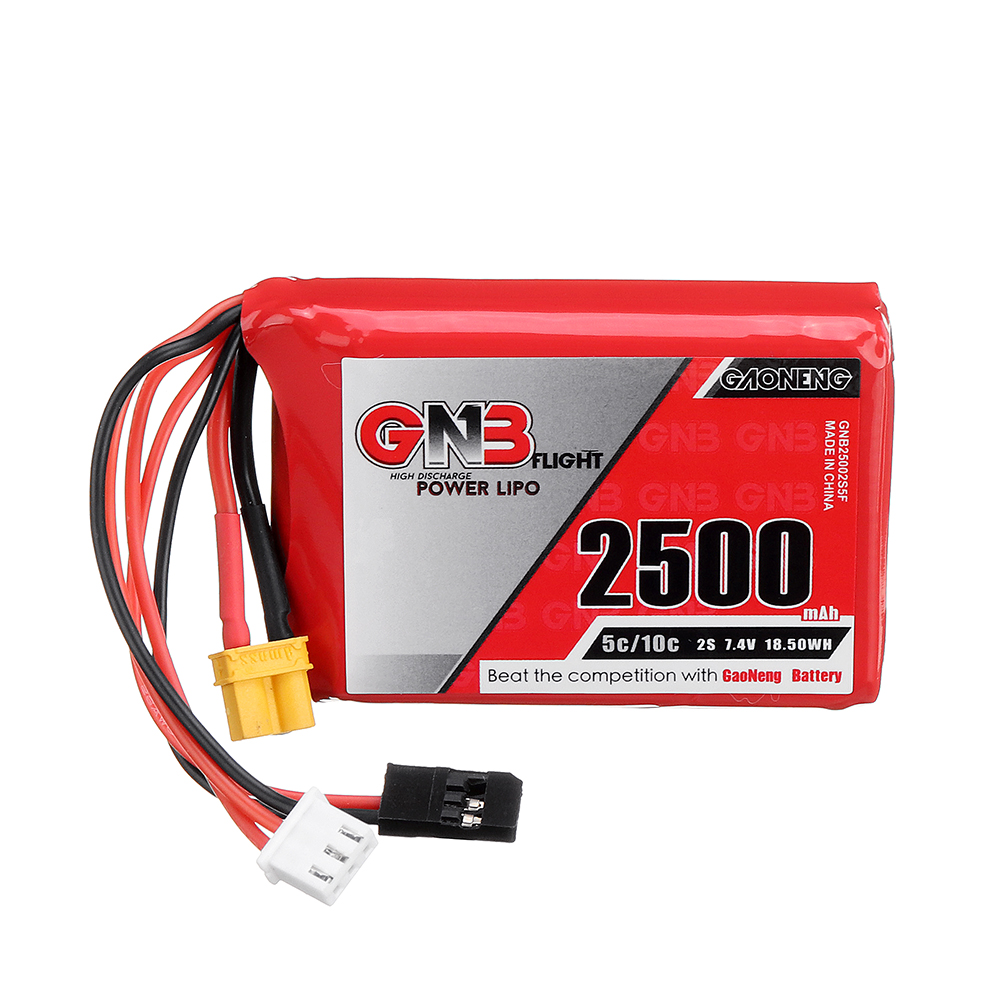 Futaba 16IZ送信機に最適! GNB 7.4V 2500mAh リポバッテリー
