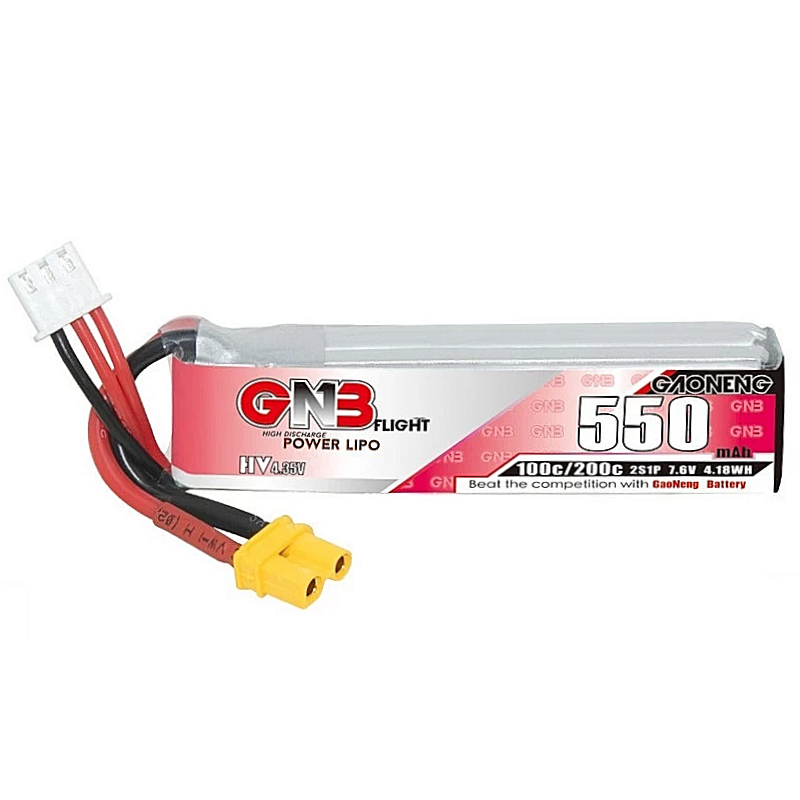 MOBULA 8/THINKING P16等に最適！　GNB 2セル550mAh 100C HVリポバッテリー（XT30コネクター）