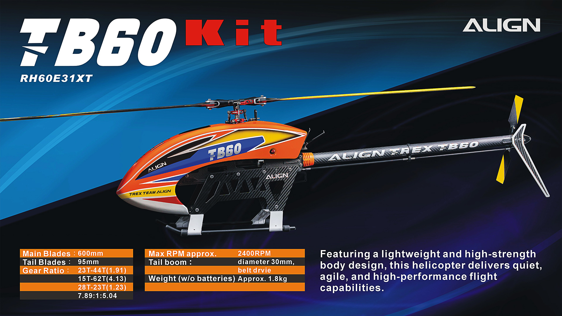 【お取り寄せ商品】ALIGN TB60 6Sキット　【RH60E31XW】