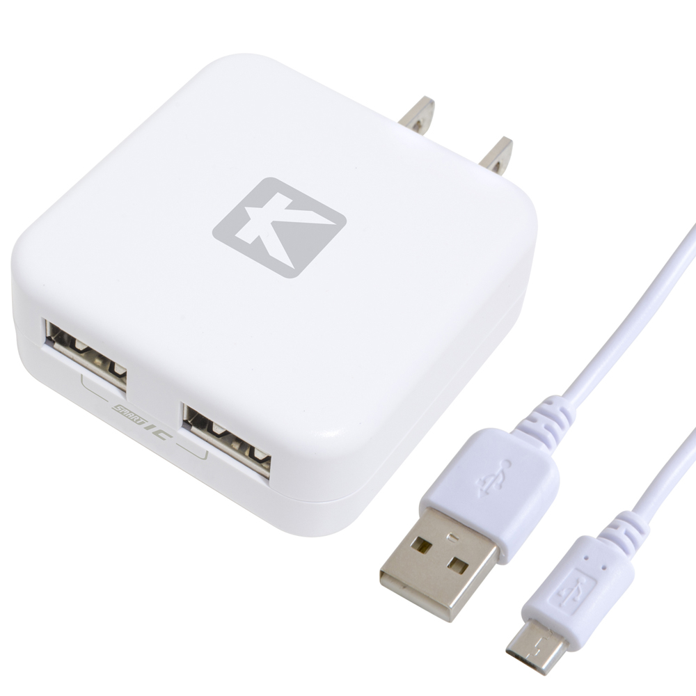 Telloの充電器として使える! USB2ポート 急速充電器 2.4A ACアダプター(マイクロUSBケーブル付属) 折りたたみiPhone GT-1(usbケーブル、acアダプタ付属) レコーディング/PA機器