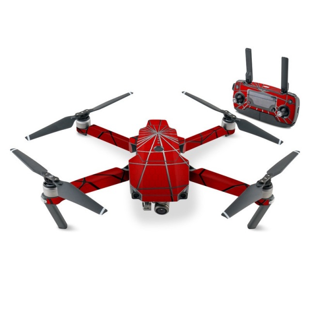 ドローン DJI MAVIC AIR （赤） 専用ケース セット DJI MAVIC専用 スキンシール 【スパイダー】