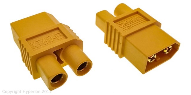 XT60 オス⇔ EC3 メス 変換コネクター（2個セット） 【HP-CONXT60E-SET】