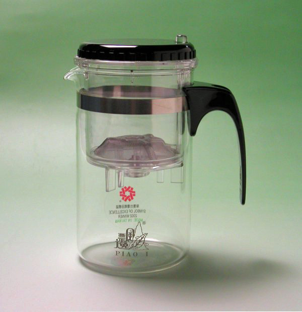 中国製緑色ガラス茶入れ