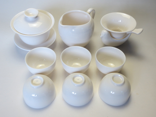 白磁の茶器セット】蓋椀茶器セットB