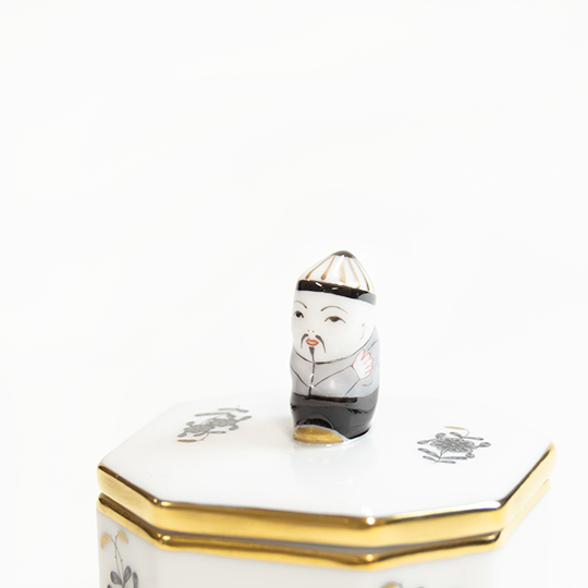 ヘレンド　マンダリン　シノワズリ　ハチカクボックス　パセリ　小物入れ ヘレンド マンダリン シノワズリ ハチカクボックス パセリ 小物入れ