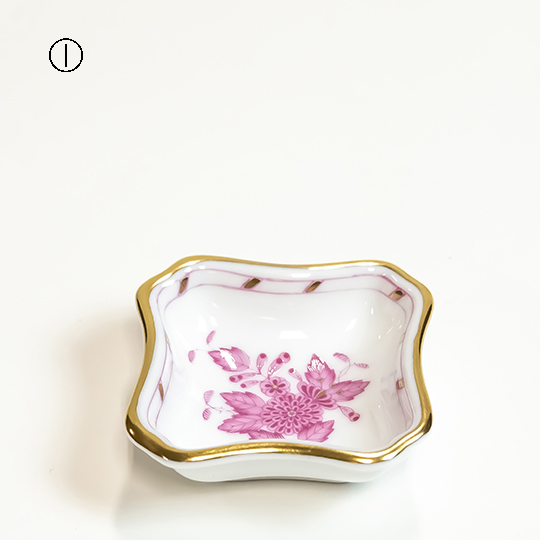 【未使用/箱付】ヘレンド HEREND アポニー豆皿9枚セット（赤青ピンク）希少 未使用/箱付】ヘレンド HEREND アポニー豆皿9枚セット（赤青ピンク）希少