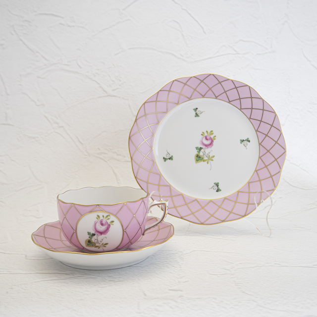 HEREND ヘレンド　メモリアルローズ　デザートプレート　美品 メモリアルローズ] デザートプレート