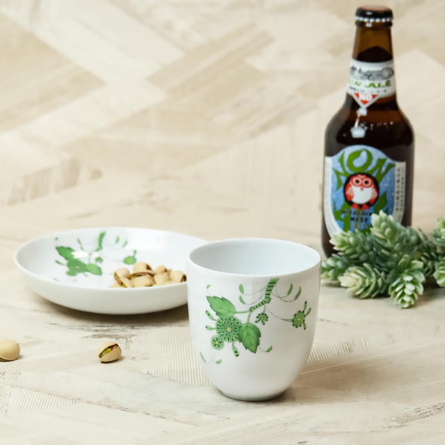 ヘレンド エスキス グリーンとフラワー ボウル М ヘレンド エスキス