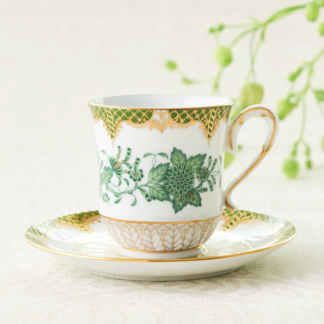 Herend - ⑦ヘレンドカップ&amp;ソーサー Herend (ヘレンド) カップ&ソーサー アポニーグリーン