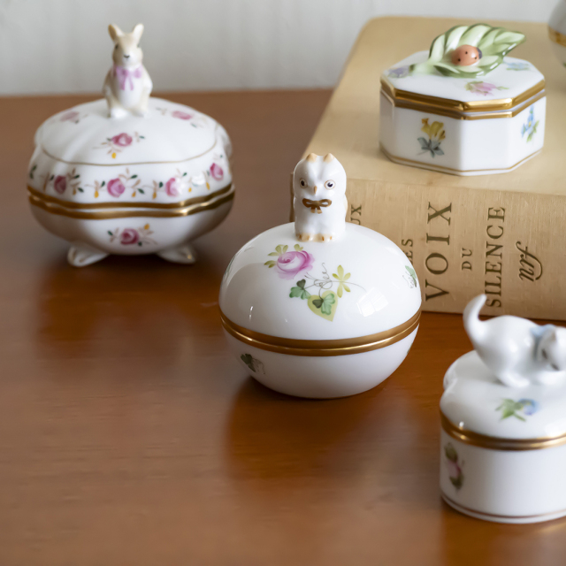 【未使用】ヘレンド ウイーンの薔薇 マルボンボン 小物入れ 箱付き Herend - 【美品】HEREND ヘレンド ウィーンの薔薇 マルボンボン