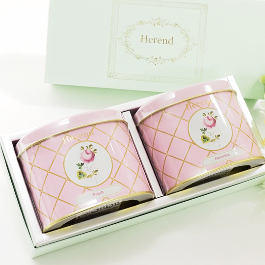 ［新品未開封］Herendヘレンド紅茶　ピーチティー2箱　メモリアルローズ缶入り ヘレンドティー] ピーチ