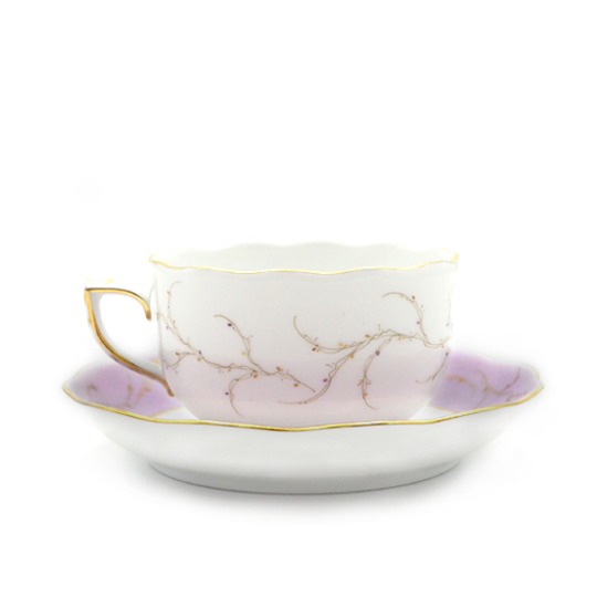 Herend - 最終値下げ♡ヘレンド  ライラック カップ&ソーサー 2客セット ヘレンドリボン・ライラック] ティーカップ&ソーサー