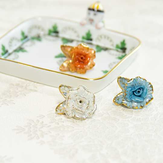 ターコイズ、ブローチ＆ペンダント 碌山 ターコイズ オパール 三日月 フラワー ブローチ ネックレス