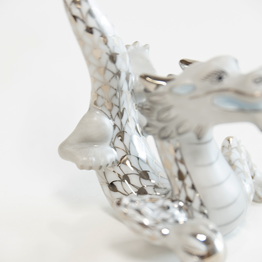 ヘレンド　干支たつ　置物 ドラゴン フィギュア 干支置物・たつ（プラチナ）