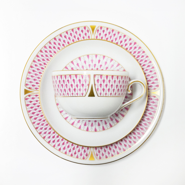 アールデコ・ピンク] プリンセスティーカップ&ソーサー