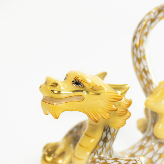 美品 HEREND ヘレンド フィギュリン 干支 2000年 辰 龍竜 赤 超希少】ヘレンド 干支シリーズ 『2000 辰』龍 ＆2008子