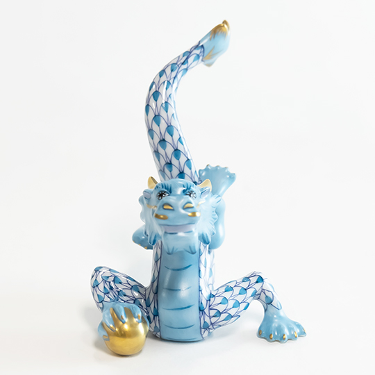 ヘレンド　干支たつ　置物 ドラゴン フィギュア 干支置物・たつ（プラチナ）