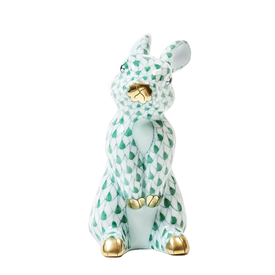 干支置物・うさぎ（グリーン）