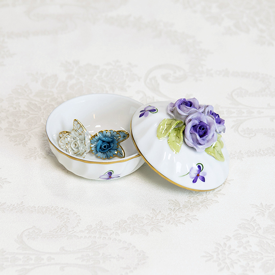 バイオレット・シンプル] ボンボニエール 3ローズ 