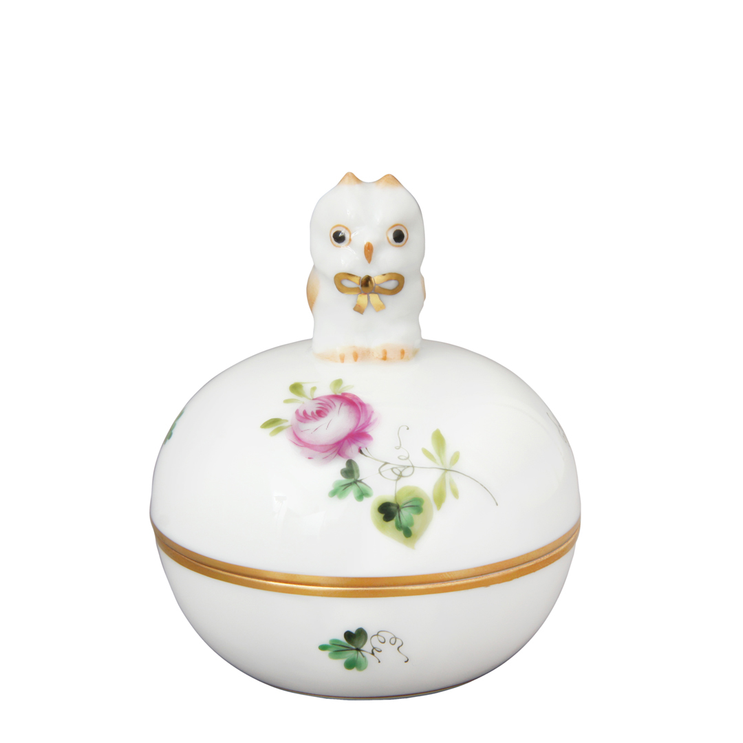 最終SALE【未使用・新品同様】ヘレンド　ウィーンの薔薇　ボンボン ウィーンの薔薇・シンプル] マルボンボン(S) ふくろう