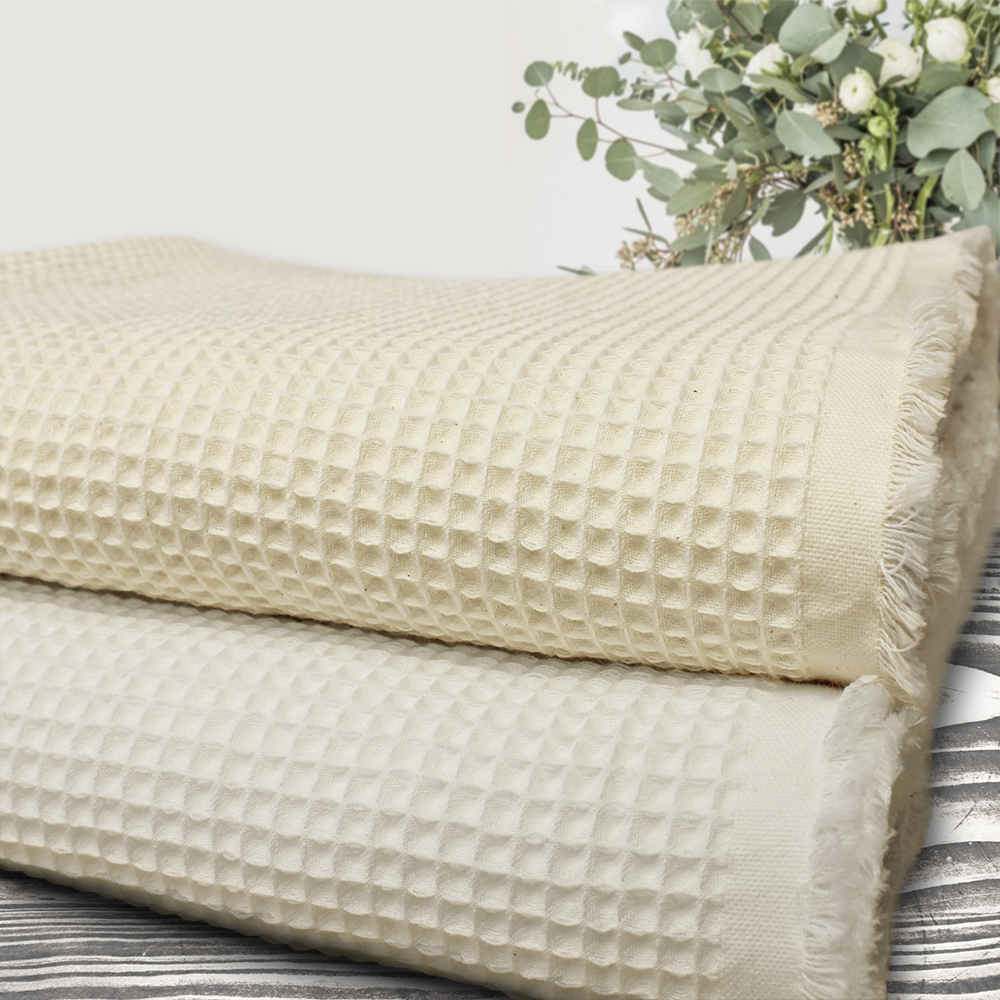 京都の手もみ手ジワ天日干し加工 湯洗いワッフル生地