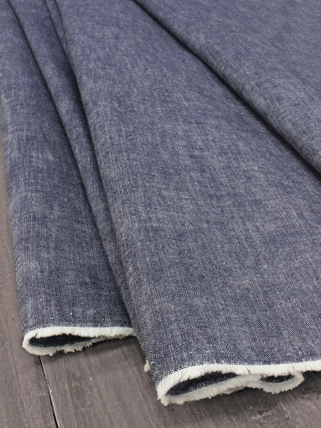 温泉水加工インディゴダンガリーオーガニックコットン100％