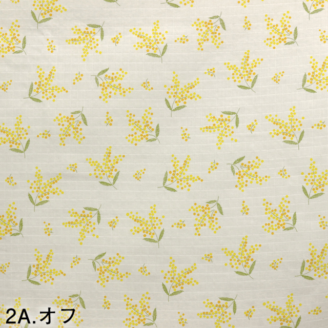 Mimosa柄ミモザプリント広幅ダブルガーゼ生地