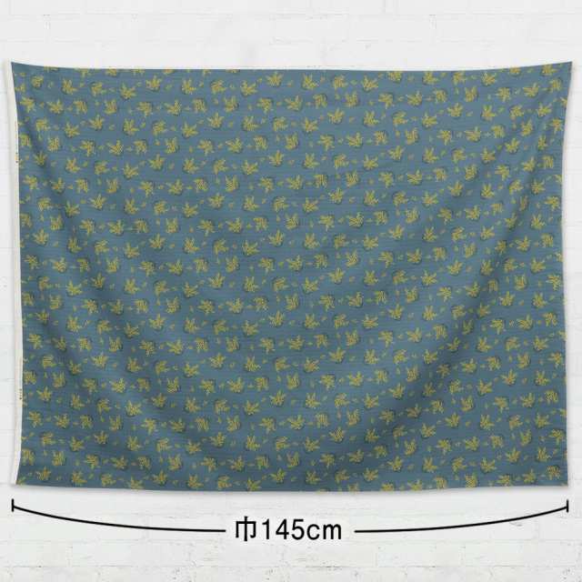 Mimosa柄ミモザプリント広幅ダブルガーゼ生地