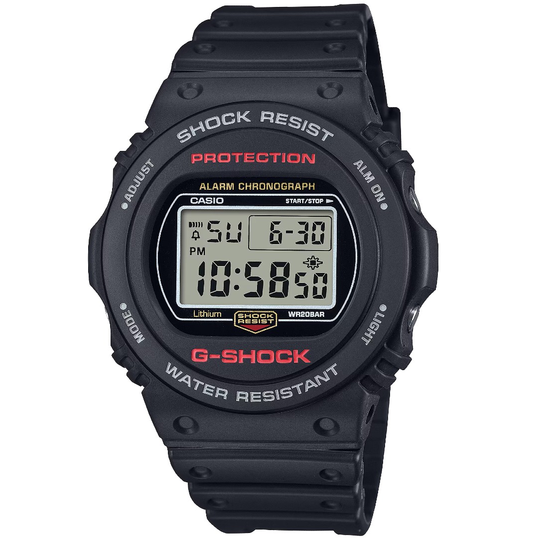 G-SHOCK DE-5750UE-1JF シンプルなラウンド型デジタルウォッチ