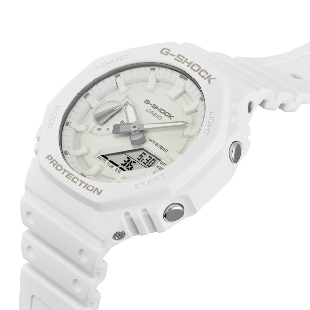 G-SHOCK GA-2100-7A7JF ホワイト アナデジ斜め写真