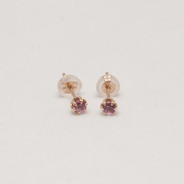 ピアス】パパラチア サファイア 18金ピンクゴールド スタッドピアス