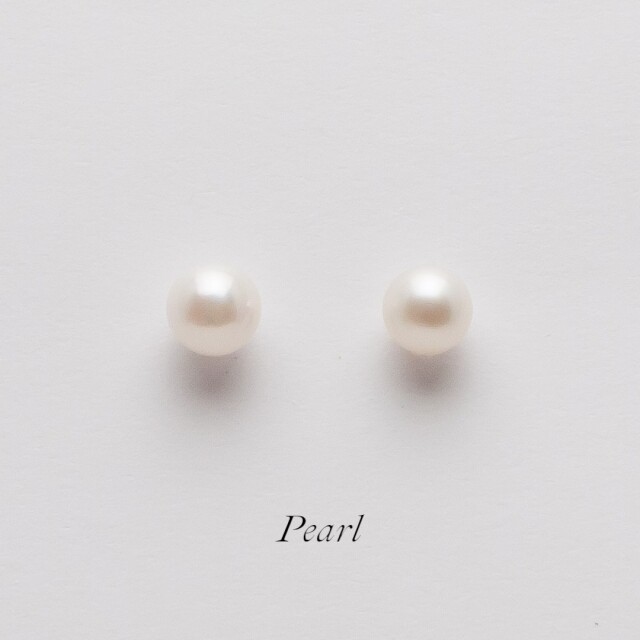 パール直径5mm18金イエローゴールド スタッドピアス