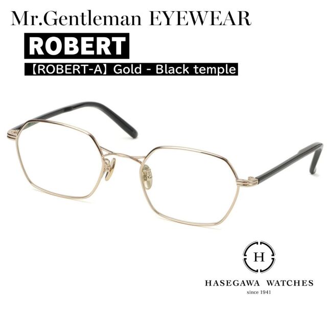 ミスタージェントルマン ロバート ツインブリッジのメガネ ゴールド
