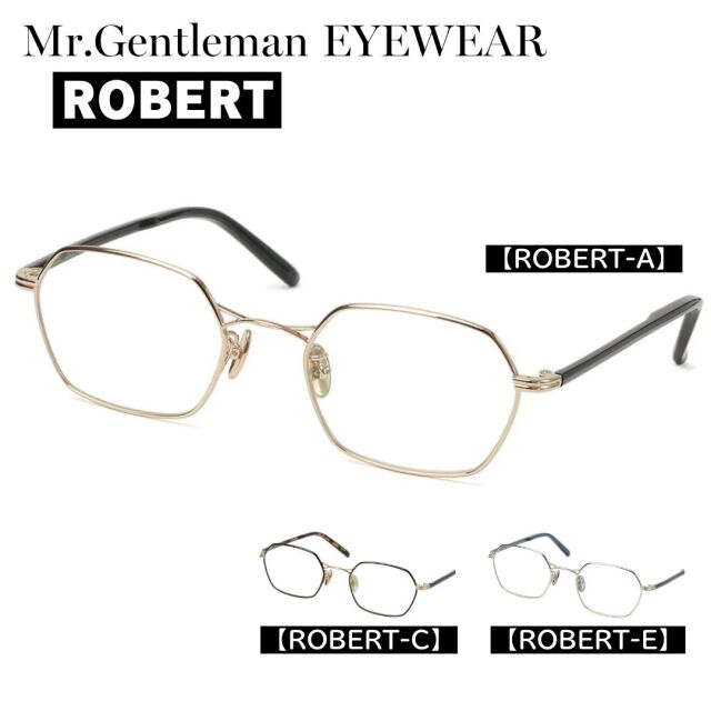 Mr.Gentleman EYEWEAR（ミスタージェントルマン）メガネ ROBERT ツインブリッジ 多角形スクエア