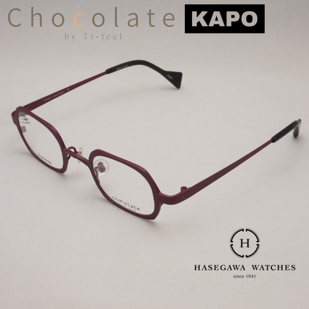チョコレートbyティフィール col13 レッドマット スクエア型メガネ