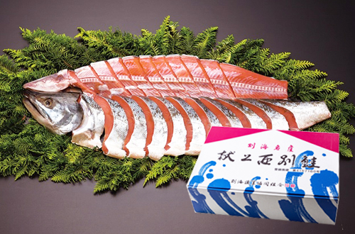北海道別海産　西別鮭メス 新巻鮭「献上西別鮭」献上造り一本もの 2.5kg程度（北海道 別