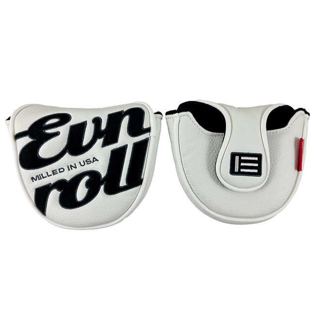 【Evnroll】パター カバー（マレットヘッドカバー ネオ ホワイト／ブラック）- ヒールシャフト／センターシャフト兼用