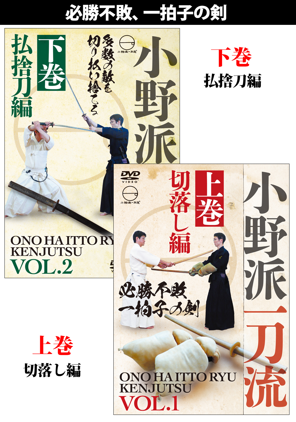 DVD2巻セット『小野派一刀流』（通販限定）