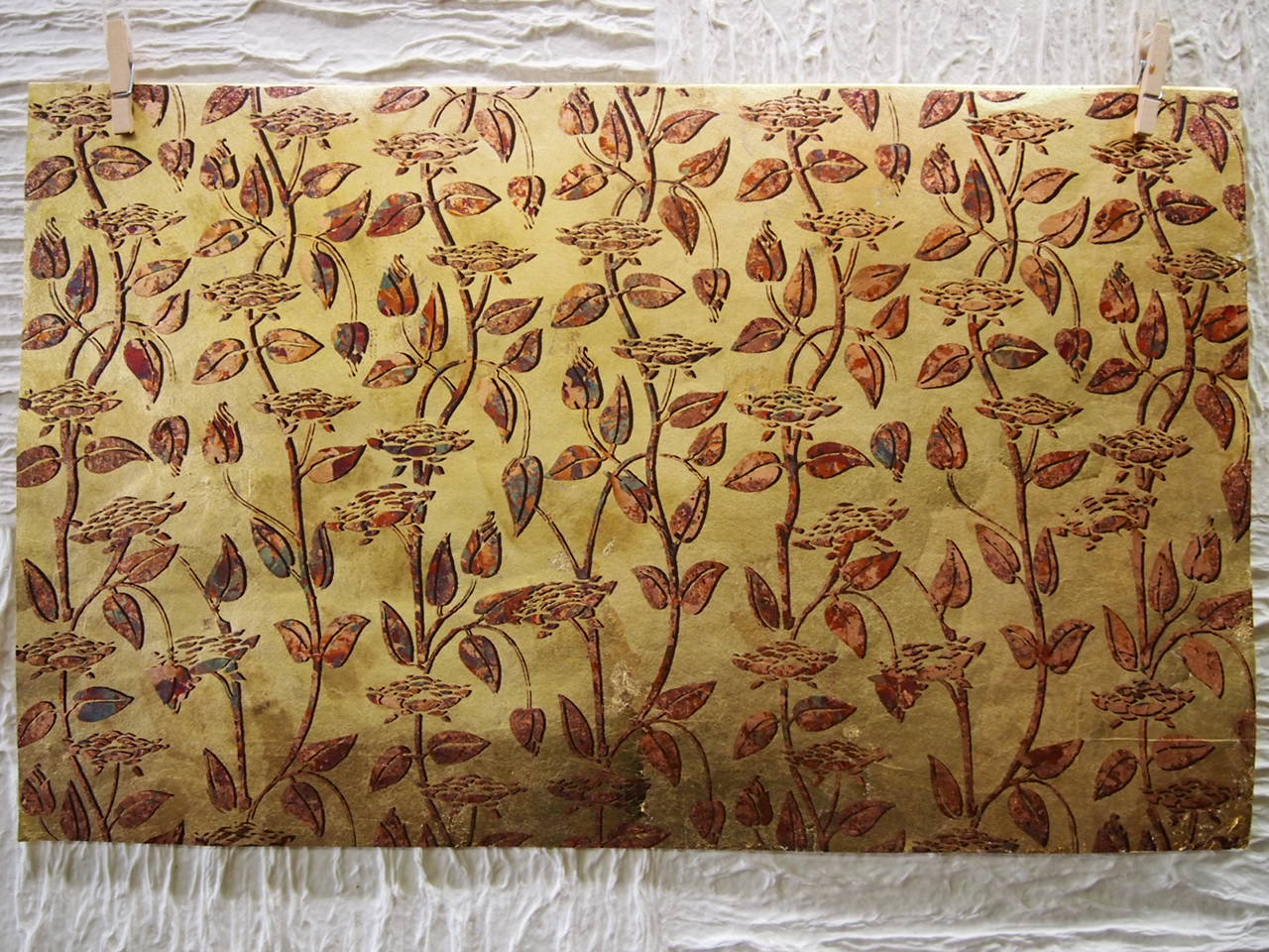 ギルディング和紙　蓮　ゴールド