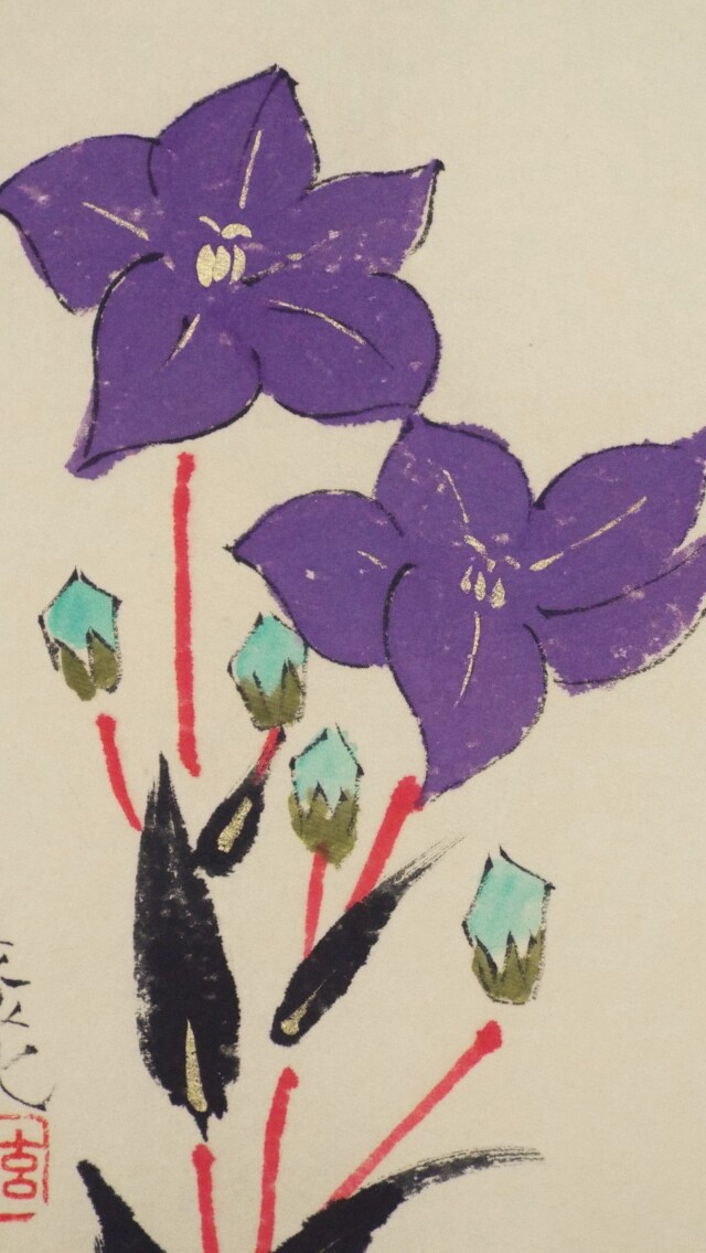 おひなさまの壁飾り ミニ掛軸 【丸雛】 今井玄花さんの肉筆画