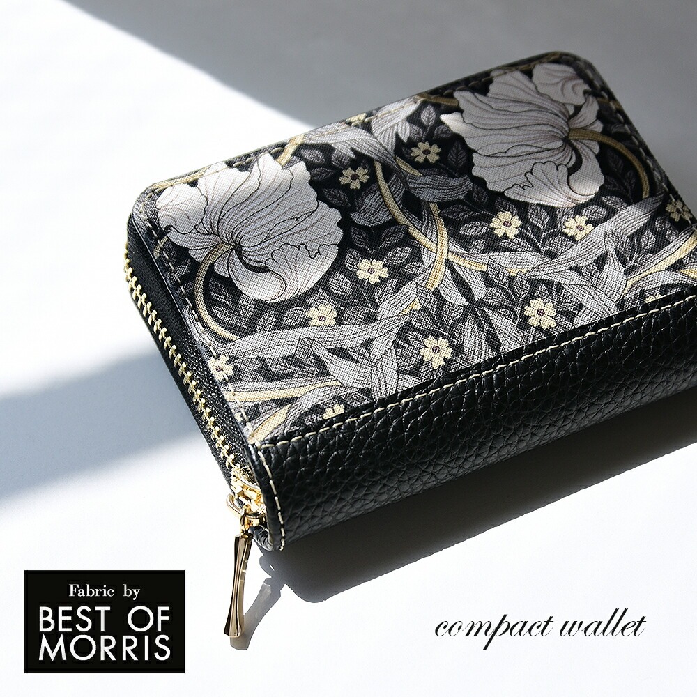 ラウンドファスナー コンパクトウォレット「ピンパネルBK」