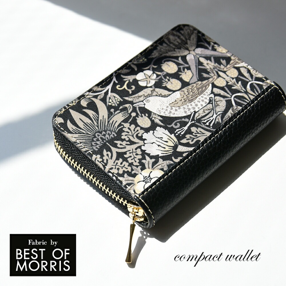 ラウンドファスナー コンパクトウォレット「ストロベリーシーフBK」