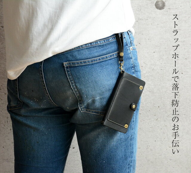 ソフトオイルレザー スマホケース ポケット付 HIGHCAMP FACTORY