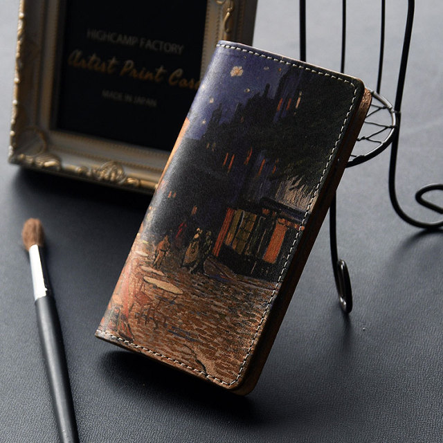 「送料無料」全機種対応スマホケース絵画手帳型ケース本革ヌメ革ケースiPhoneXperiaGalaxyAQUOSアイフォンエクスペリアギャラクシー