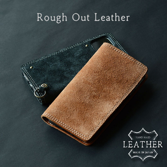 ラフアウトレザー スマホケース 留め無しtype HIGHCAMP FACTORY