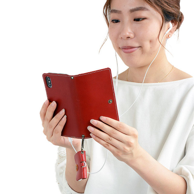 補助充電 コード 収納 国内生産 日本製 コードクリップ コードホルダー イヤホン収納 本革製