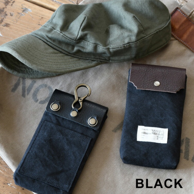 ダック地 スマホポーチ メンズ レディース おしゃれ 本革 ショルダーストラップ ショルダーポーチ