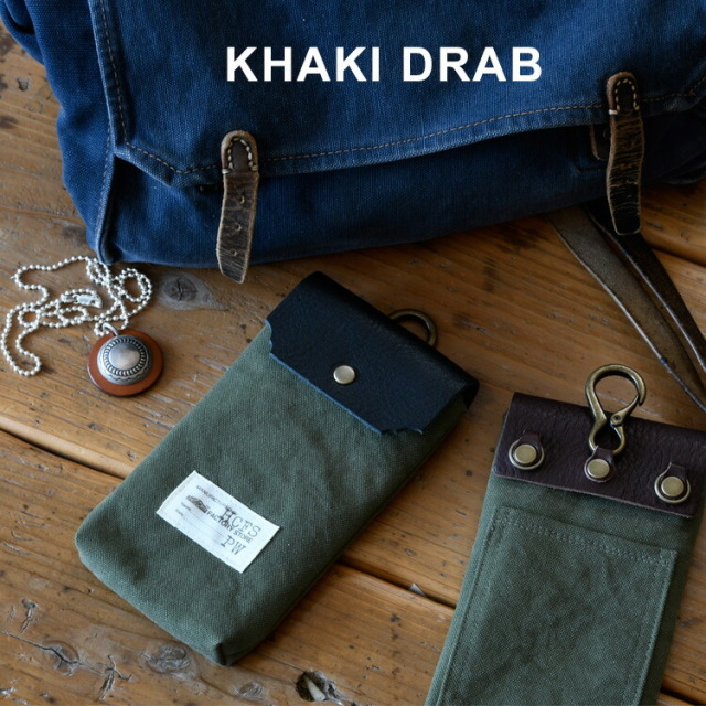 ダック地 スマホポーチ メンズ レディース おしゃれ 本革 ショルダーストラップ ショルダーポーチ